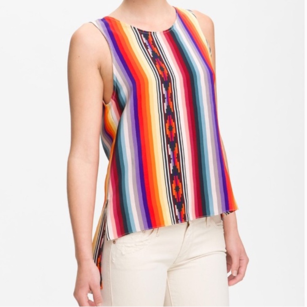 Silk Parker southwest print asymmetrical tank